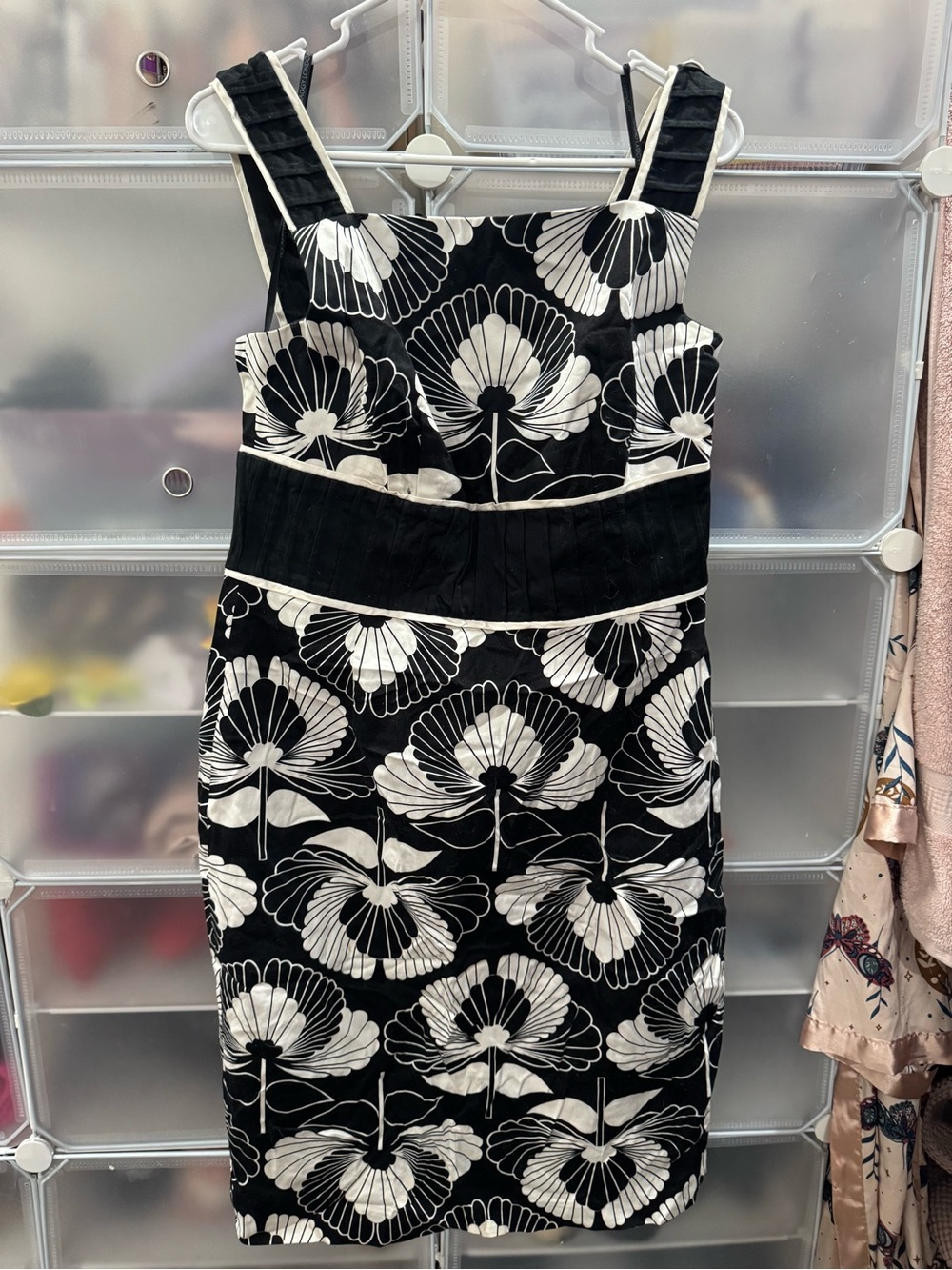 Vintage Maggy London Black and White dress size 14